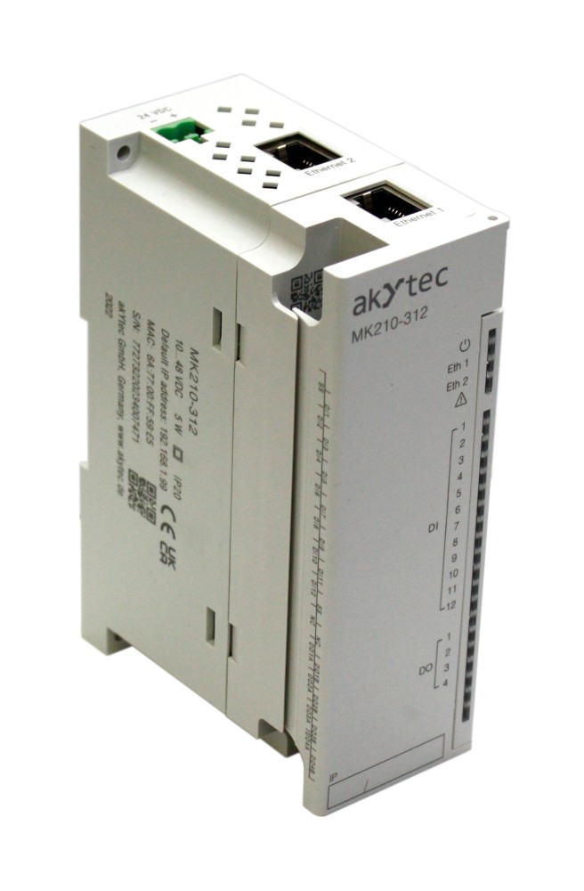 Akytec  MK210-312 Modbus TCP Digital I/O-Module 12DI, 4DO