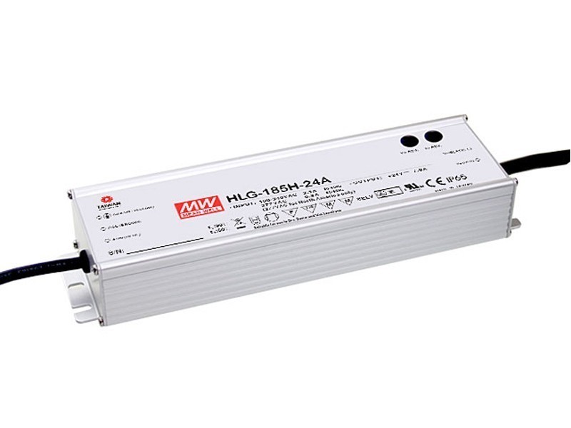 185W Mean Well HLG-185H-24 IP67 LED Power Supply 187W 24V