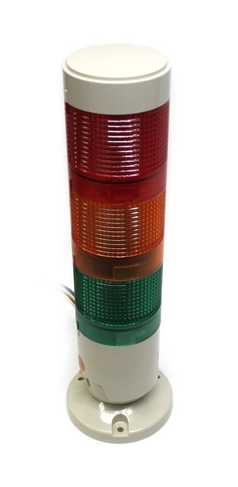 24VDC IP65 Multi-Level Signal Tower (Red, Yellow, Green) with Flat Plastic Support
