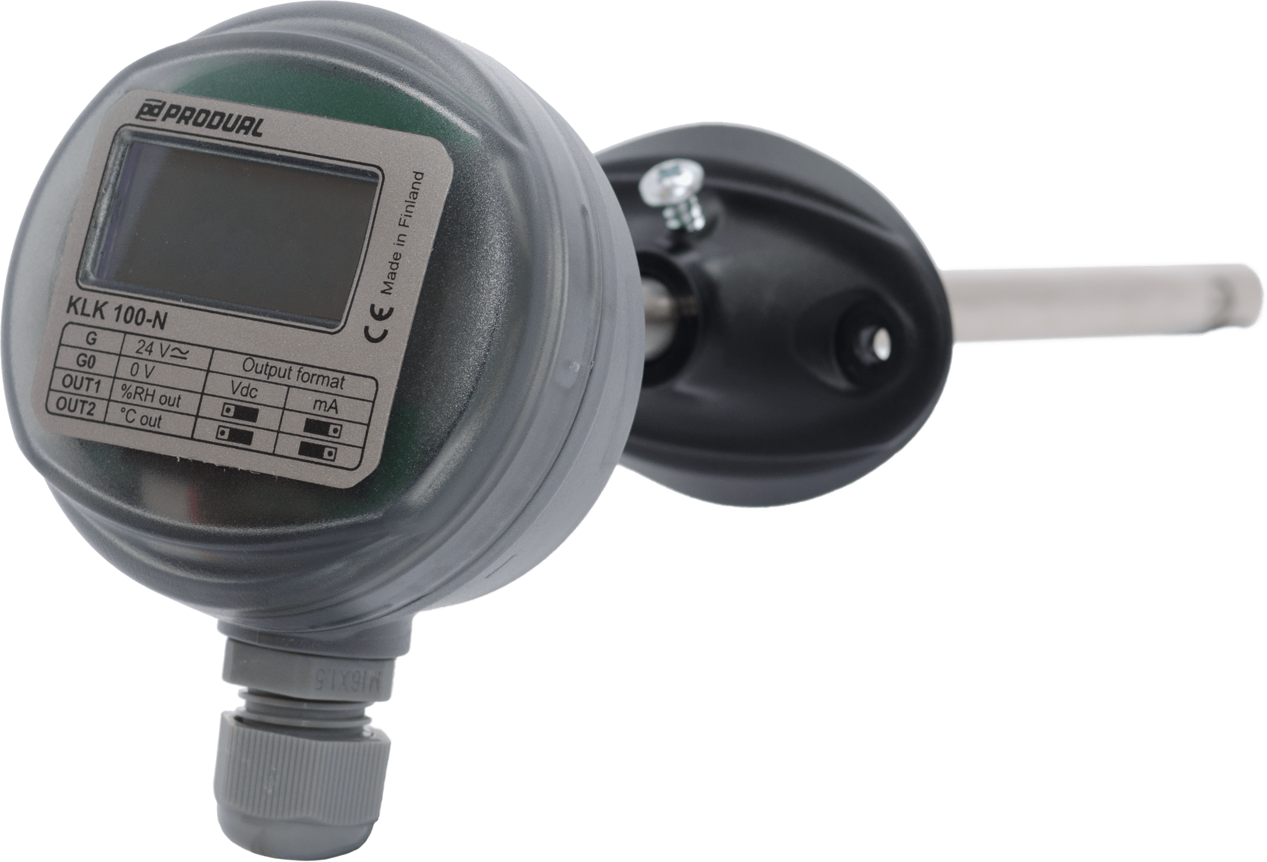 KLK100-N Duct Humidity and Temperature Sensor Display