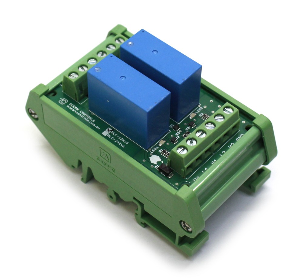 Two 24VDC Relay Card on DIN Rail