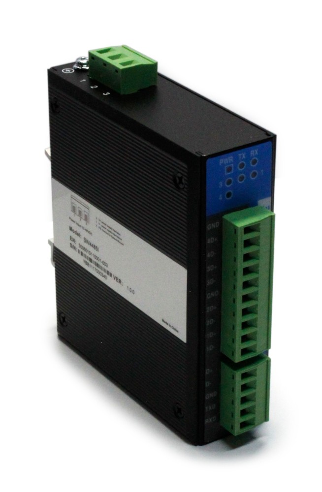 Industrial Isolation RS-232/485 to 4-port RS-485 HUB