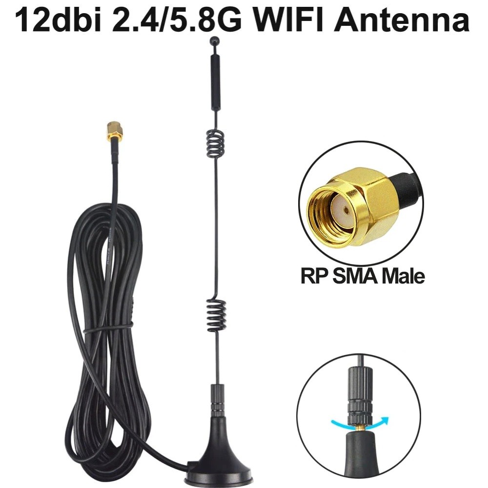 12dbi WIFI Antenna 2.4G/5.8G Dual Band pole antenna RP SMA Male