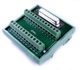 D25 Female Terminal Card Mounted on DIN Rail
