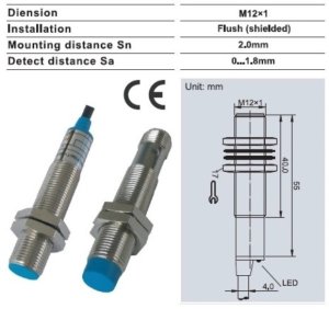 M12 Shielded Inductive Proximity Sensor PNP, NO+NC