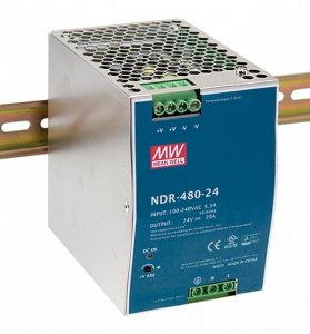 480W Mean Well NDR-480-24 Single Output DIN Rail Supply 24V Out
