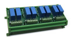 Eight 24VDC Relay Card on DIN Rail