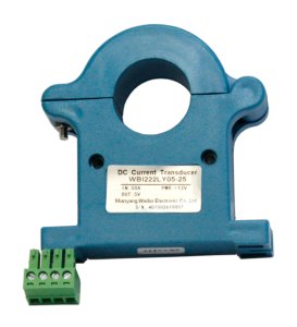 Split core Current Transducer 0-50A DC input, 0-5VDC output, 12VDC, 25mm window