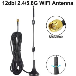 12dbi WIFI Antenna 2.4G/5.8G Dual Band pole antenna SMA Male