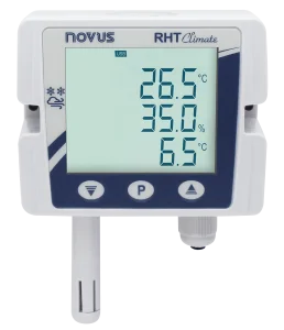 RHT-Climate WM-485-LCD sensor models — front and side view
